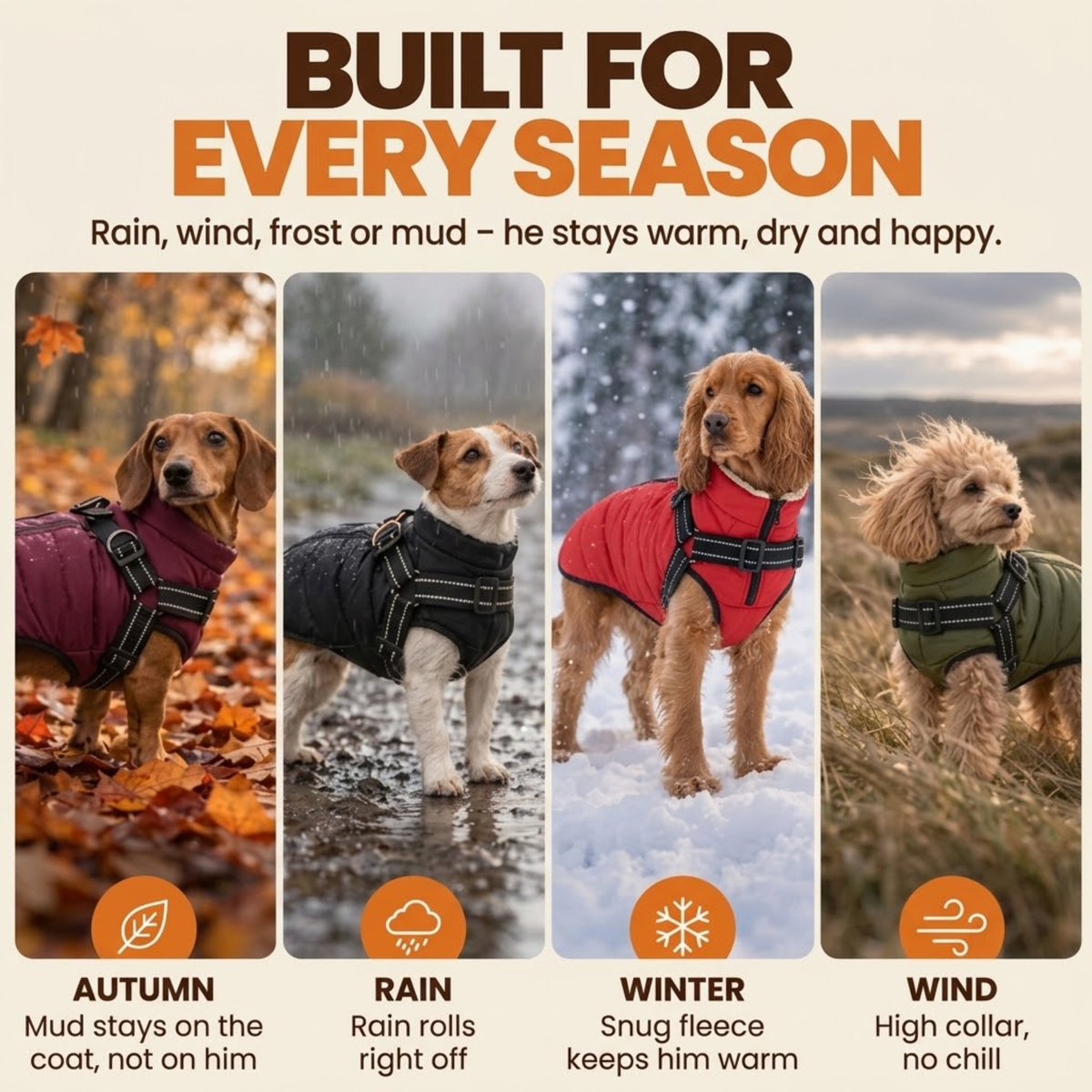 Pawdys All-Weather Harness Coat