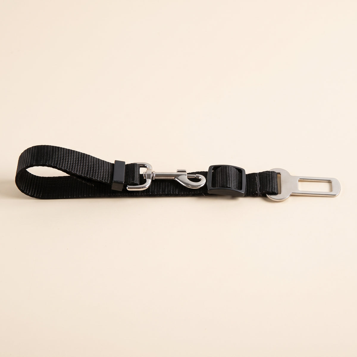 SnugRide Safety Tether – black dog car seat belt tether with metal clip