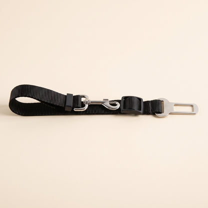 SnugRide Safety Tether – black dog car seat belt tether with metal clip