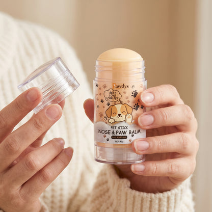 Paw balm stick with cap removed