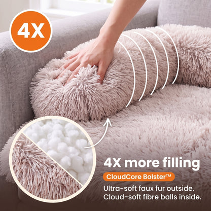 4X more filling: CloudCore Bolster with ultra-soft faux fur outside and cloud-soft fibre balls inside